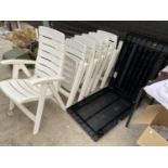 SIX GARDEN CHAIRS ETC