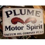 A VINTAGE STYLE "PLUME MOTOR SPIRITS" GARAGE/MAN CAVE METAL RETRO SIGN