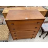 A VINTAGE 'SYMBOL FURNITURE' TEAK CHEST OF FIVE DRAWERS, 30" WIDE