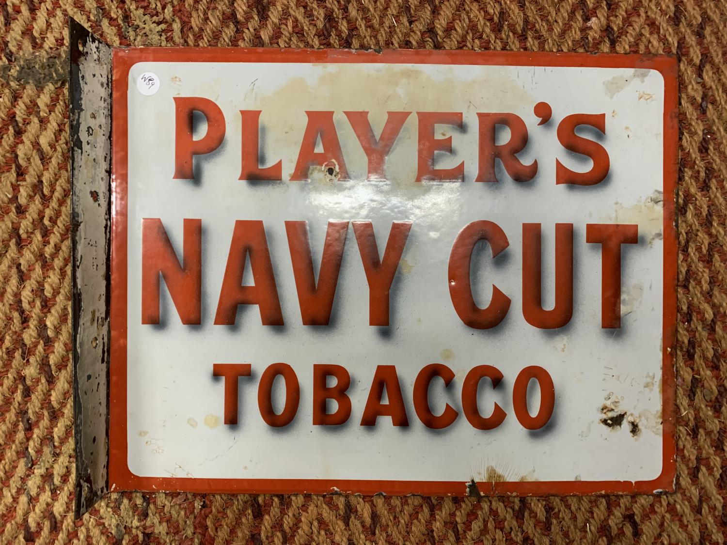 A VINTAGE ENAMEL DOUBLE SIDED SIGN "PLAYERS NAVY CUTY CIGARETTES" - Image 2 of 2