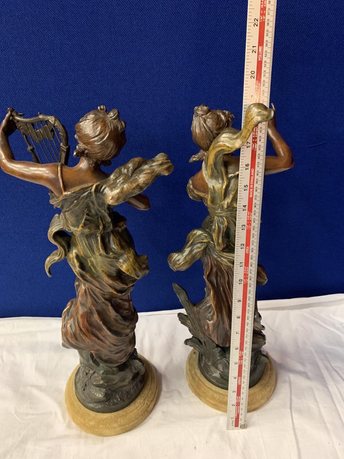 TWO LARGE SPELTER ORNAMENTS DEPICTING ANGELS - Image 5 of 5