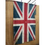 A LARGE VINTAGE CLOTH UNION JACK FLAG 170CM X 110CM