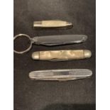 FOUR PEN KNIVES