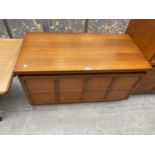 A TEAK NATHAN TV/VIDEO UNIT WITH PANELLED FRONT, 36" WIDE