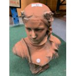 A VINTAGE PLASTER BUST IN THE ROMAN STYLE