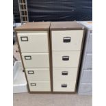 TWO FOUR DRAWER METAL FILING CABINETS