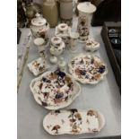 A SELECTION OF BEDROOM AND DRESSING TABLE COALPORT IN 'HONG KONG' DESIGN TO INCLUDE VASES AND