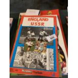 SEVENTEEN ENGLAND FOOTBALL PROGRAMMES TO INCLUDE RUMANIA 1985, USA 1985, DENMARK 1982, USSR 1984,
