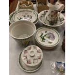 A GROUP OF PORTMERION TO INCLUDE PLATES, PLANT POT, JUG AND BOWL, TWO FURTHER BOWLS ETC