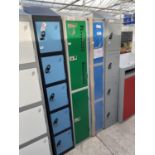 AN AS NEW GREEN DOUBLE LOCKER WITH KEYS