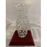 A LARGE MID TWENTIETH CENTURY RETICULATED VASE WITH ABSTRACT DESIGN