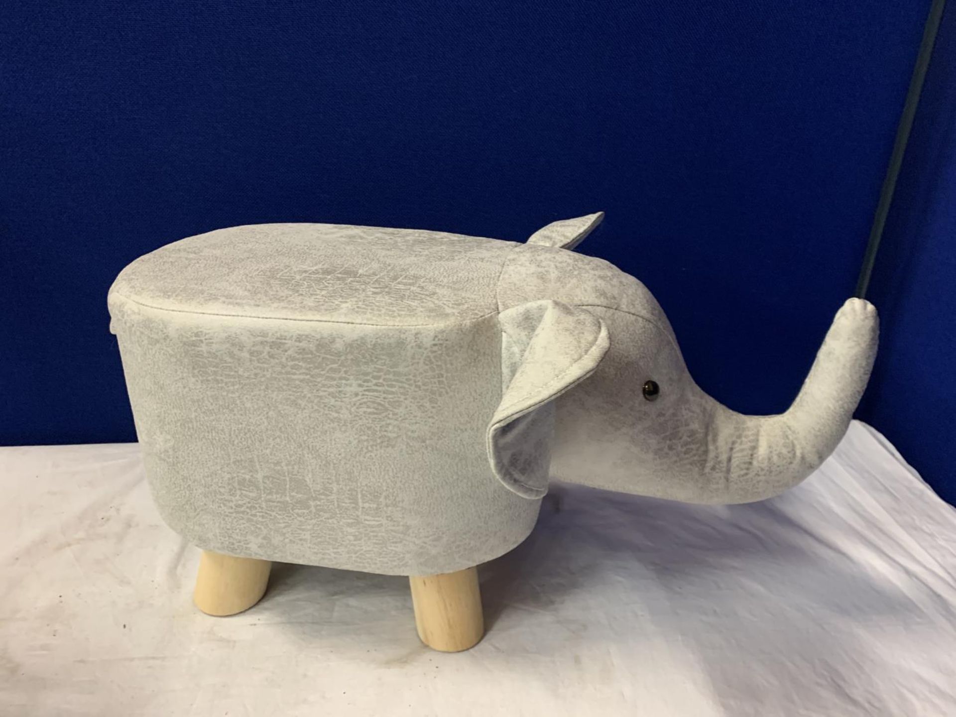 A FAUX SUEDE ELEPHANT FOOTSTOOL - Image 3 of 3