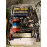A BOX OF PAPERBACK NOVELS AND CD'S