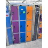 AN AS NEW MULTI COLOURED NINE DOOR LOCKER