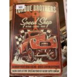 A VINTAGE STYLE TORQUE BROS SPEED SHOP GARAGE/MAN CAVE METAL SIGN