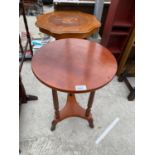 TWO MAHOGANY OCCASIONAL TABLES