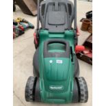 A QUALCAST ELECTRIC CORDED LAWN MOWER BELIEVED IN WORKING ORDER