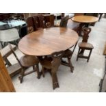 A RUPERT GRIFFITHS MONASTIC WOODCRAFT 1960s ARTS AND CRAFTS STYLE HAND CARVED OAK DINING TABLE AND
