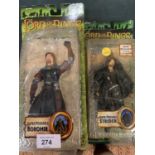 A PAIR OF BOXED LORD OF THE RINGS ACTION FIGURE TO INCLUDE BOROMIR