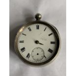 A SILVER POCKET WATCH BIRMINGHAM 1893 W G HAMMOND (A/F)