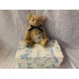 A STEIFF GROWLING TEDDY BEAR DIAMOND JUBILEE EXCLUSIVE TO PETER JONES CHINA BOXED WITH CERTIFICATE