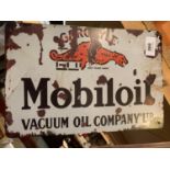 A VINTAGE STYLE MOBILOIL GARGOYLE VACUUM OIL RUST GARAGE/MAN CAVE METAL SIGN