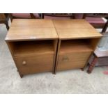 TWO TEAK AVALON BEDSIDE LOCKERS