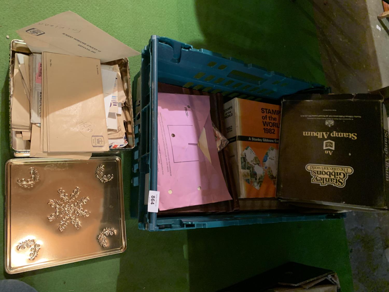 A BOX OF STAMPS IN ALBUMS AND LOOSE