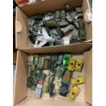 AN ASSORTMENT OF MATCHBOX AND CORGI MILITARY VEHICLES TO INCLUDE TRUCKS AND TANKS