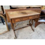 A REPRODUCTION MAHOGANY SOFA TABLE