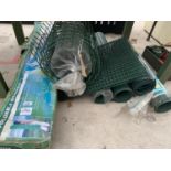 A FOLDABLE GARDEN HAMMOCK AND QUANTITY OF PLASTIC GARDEN FENCING
