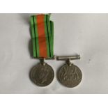 TWO WW11 MEDALS ONE WITH RIBBONS