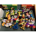 AN ASSORTMENT OF DISNEY CARTOON FIGURES TO INCLUDE PLUTO AND DAFFY DUCK