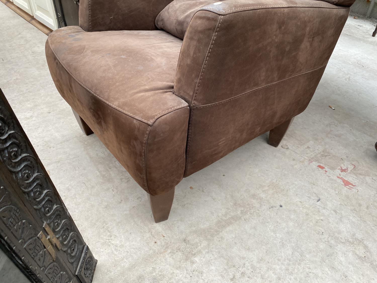 A SUEDE EASY CHAIR - Image 3 of 3