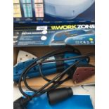 A WORKZONE DETAIL SANDER BELIEVED IN WORKING ORDER BUT NO WARRANTY AND A REMINGTON FOOTSPA