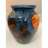 AN ANIOTA HARRIS HAND PAINTED AND SIGNED HALLOWEEN VASE