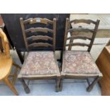 A PAIR OF LADDERBACK CHAIRS