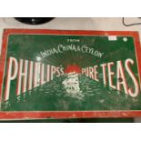 AN ENAMEL SIGN PHILLIPS PURE TEAS ADVERTISING SIGN