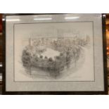 A FRAMED GELDART SIGNED ARTIST'S PROOF OF THE RING AT CHELFORD MARKET