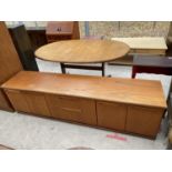 A RETRO TEAK G-PLAN STYLE LOW UNIT, 79" WIDE