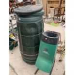 FOUR GARDEN COMPOSTERS AND A GARDEN WASTE SHREDDER - IN W/O