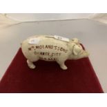 A VINTAGE CAST MONEY PIG W MOLAND'S AND SONS