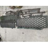 THREE CAST IRON CELLAR WINDOW GRILLS