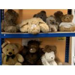 AN ASSORTED COLLECTION OF TEDDY BEARS TO INCLUDE A POLAR BEAR AND ORANGUTAN ETC