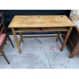 A MID 20TH CENTURY DOUBLE CHILDS SCHOOL DESK