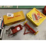 TWO BOXED DINKY TOYS, 321 MASSEY FERGUSON MANURE SPREADER AND 324 HAY RAKE