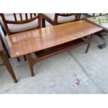 A RETRO TEAK TWO TIER OCFFEE TABLE, 45.5x15.5"