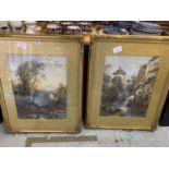A PAIR OF GILT FRAMED PRINTS, WATERFALLS