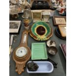 VARIOUS ITEMS TO INCLUDE A HERMLE QUARTZ GERMANY CLOCK, CARINA SWISS 8 DAYS 18 JEWELS MANTLE