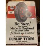 A VINTAGE STYLE METAL 'DUNLOP TYRES' MAN CAVE SIGN 20X30CM